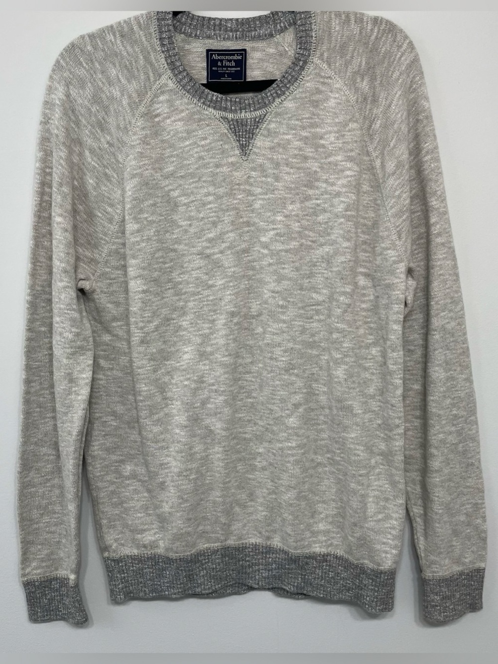Abercrombie & Fitch Cotton Lightweight knit Gray Raglan L